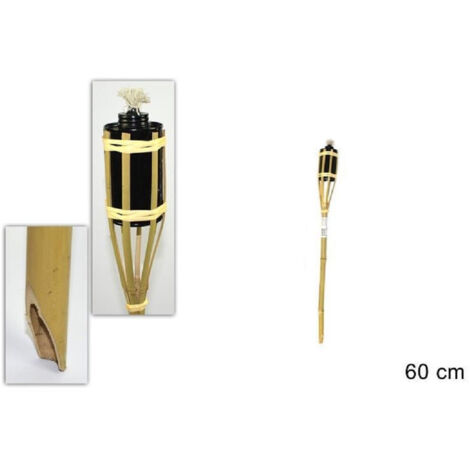 TrAdE Shop Traesio - Fiaccola Bambù Bamboo 60cm Esterno Giardino Luce Torcia Stoppino Bt-a60 Ro000441 -