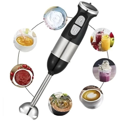 TrAdE Shop Traesio - Frullatore A Immersione Multifunzione 500w 2 Velocità 2 Lame In Acciaio Design Ergonomico -