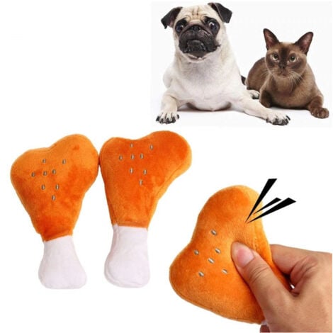 TrAdE Shop Traesio - Gioco Peluche Coscia Di Pollo Morbido Con Suono Stridulo In Tessuto Per Cane Denti -