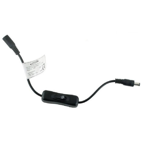TrAdE Shop Traesio - Interruttore Per Strip Striscia Led Connettore Dc 12v-24v 12a Pulsante S-12v-02 - Nero