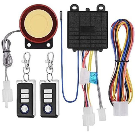TrAdE Shop Traesio - Kit Antifurto Allarme Per Moto Universale Con Sirena Da 125db Code Telecomando -
