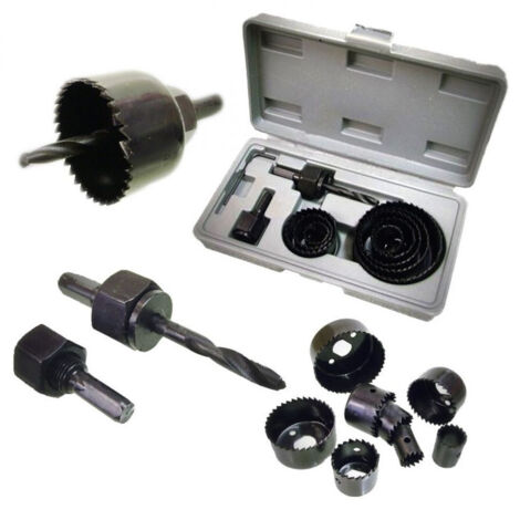 TrAdE Shop Traesio - Kit Frese Legno A Tazza Seghe Fora Legno Plastica Attacco Per Trapano In Acciaio -