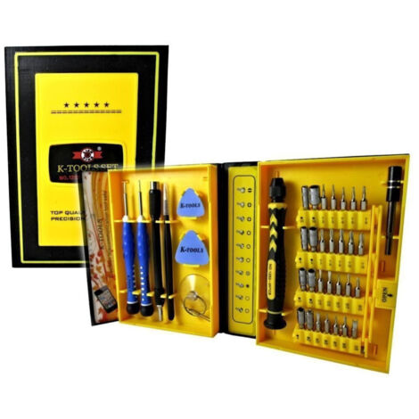 TrAdE Shop Traesio - Kit Riparazione Cacciavite Attrezzi Punte Tools Cellulari Smarthphone Set 38pz -