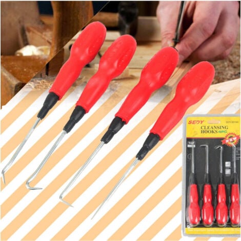 TrAdE Shop Traesio - Kit Set 4 Pz Cacciavite Cacciaviti Con Mini Uncino Incisori Punteruolo Utensile -