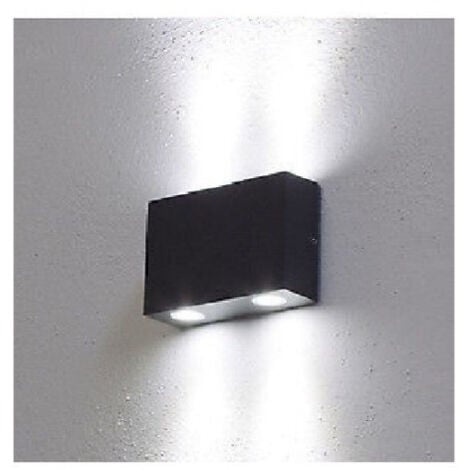 TrAdE Shop Traesio - Lampada A Parete Applique Led Luce Calda 4w Silver Per Interno Esterno -