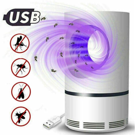 TrAdE Shop Traesio - Lampada Anti Zanzare Insetti Mosche Zanzariera Elettrica Usb Led Aspiratore Fan -