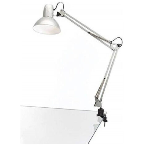 TrAdE Shop Traesio - Lampada Da Tavolo Scrivania Braccio Snodato Base Clip 33x33cm Estetista Manicure -
