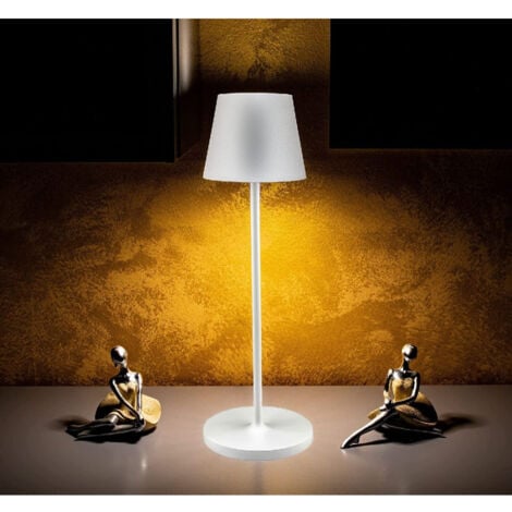 TrAdE Shop Traesio - Lampada Da Tavolo Senza Fili Led Bianca Dimmerabile Touch Luce Bianca Calda 2 W -