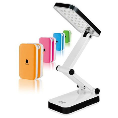 TrAdE Shop Traesio - Lampada Emergenza Ricaricabile Pieghevole 24 Led Luce Bianca Da Tavolo -
