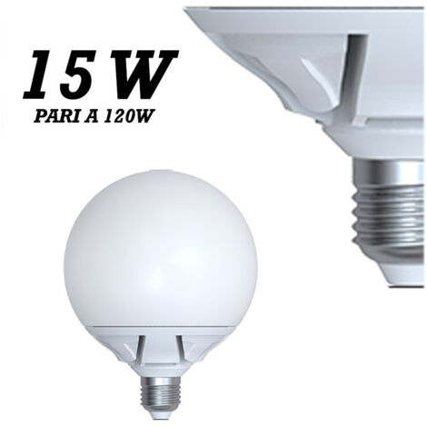 TrAdE Shop Traesio - Lampada Led 15w Watt E27 Bianco Caldo Freddo Sfera Opaca Globo - -Bianco Caldo      -