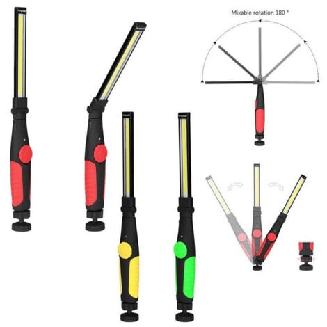 TrAdE Shop Traesio - Lampada Torcia Lavoro Calamita Portatile Ricaricabile Slim Regolabile Led Cob