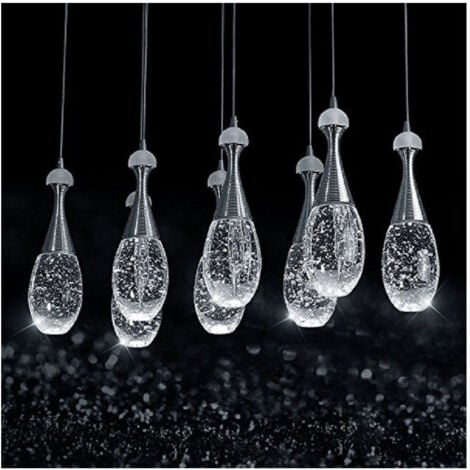 TrAdE Shop Traesio - Lampadario Lampada 6 Pendenti Bollicine Acciaio Soffitto Luce Led Applique Design -