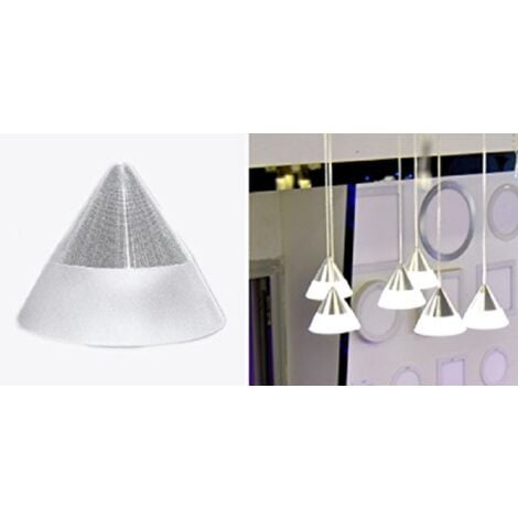 TrAdE Shop Traesio - Lampadario Lampada 6 Pendenti Conico Bianco Acciaio Soffitto Luce Led Applique Design -