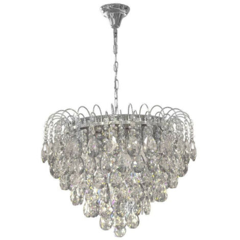TrAdE Shop Traesio - Lampadario Soffitto Sospensione Classico Sfere Pendenti 12 Portalampade E14 - Argento