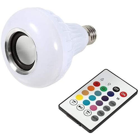 TrAdE Shop Traesio - Lampadina Cassa Bluetooth Colorata Led E27 Rgb Bulbo Musica Lampada Telecomando -