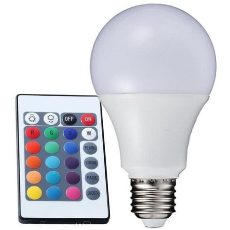 TrAdE Shop Traesio - Lampadina Lampada Faretto Led Rgb Con Telecomando Luce Multicolor E27 Da Interno -  7 Watt