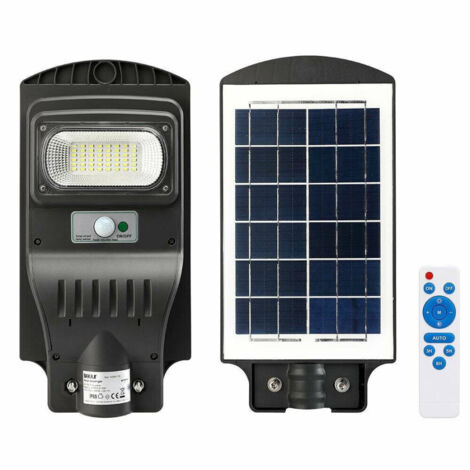 TrAdE Shop Traesio - Lampione Stradale Faro Led 30w Solare Luce Esterno Sensore Movimento Telecomando -