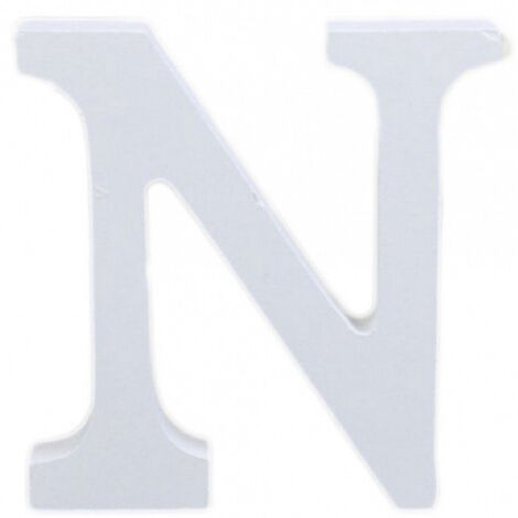 TrAdE Shop Traesio - Lettera N In Legno Bianco 11cm Decorazione Confettata Matrimoni Compleanno Promessa -