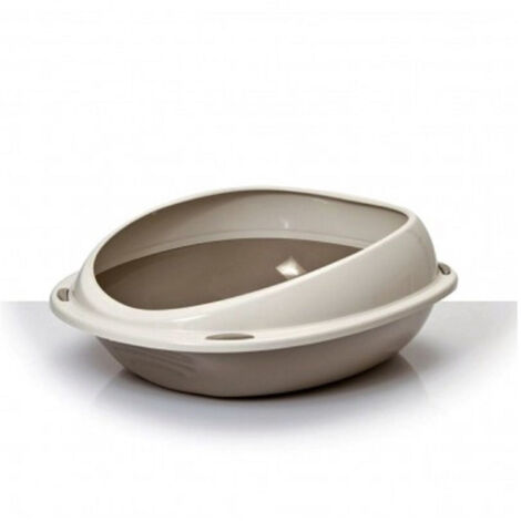 TrAdE Shop Traesio - Lettiera Scoperta Per Gatti Gatto Shuttle Con Bordi Rialzati Salva Sporco 57 Cm - Grigio