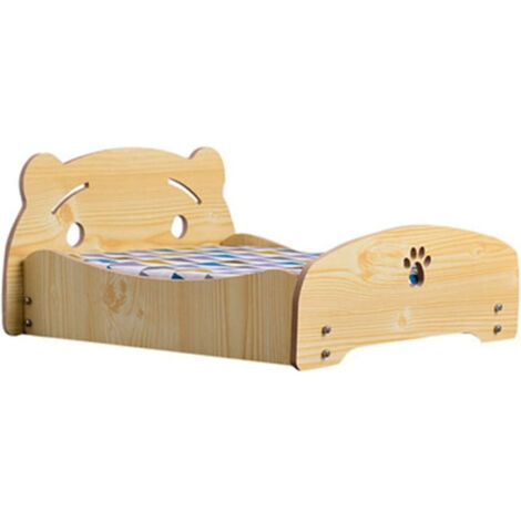 TrAdE Shop Traesio - Letto Cuscino Per Cani Gatti Animali Domestici Durevole In Legno 57 X 47 X 23 Cm -