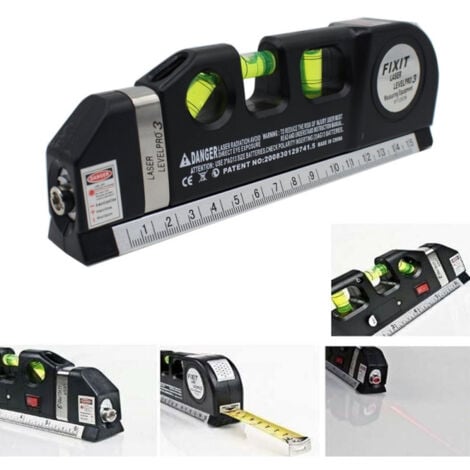 TrAdE Shop Traesio - Livella Laser Di Precisione Metro Level Pro 4 In 1 Fai Da Te Elettronica 250 Cm -