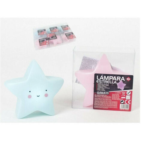 TrAdE Shop Traesio - Luce Lampada Notturna Bambini Bimbi Dolce Sonno A Forma Di Stella 14x14cm -