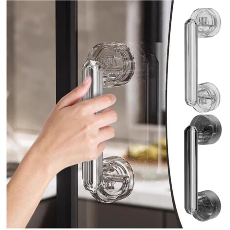 TrAdE Shop Traesio - Maniglia Per Porta Finestre A Ventosa Diamantata Resistente Impermeabile Rimovibile -
