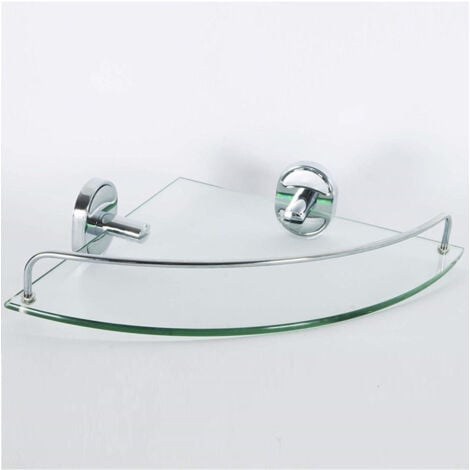 TrAdE Shop Traesio - Mensola Angolare  52020 Vetro Portaoggetti Doccia Bagno Ripiano Triangolare -