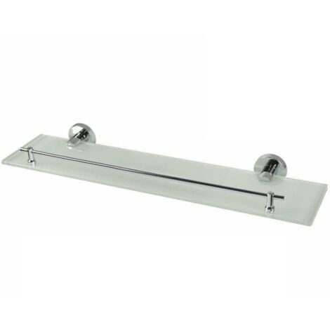 TrAdE Shop Traesio - Mensola In Acciaio Vetro Da Muro Fissaggio Viti Colla Mastice Arredo Bagno 52196 -
