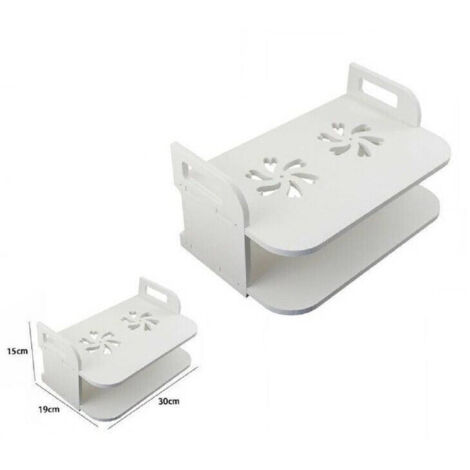 TrAdE Shop Traesio - Mensola Legno Bianco 30x19x15 Cm Arredo Casa Cameretta 70207 Scaffali 2 Ripiani -