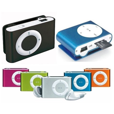 TrAdE Shop Traesio - Mini Lettore Mp3 Player Clip Usb Supporta 32gb Micro Sd Fm Radio Batteria Litio -