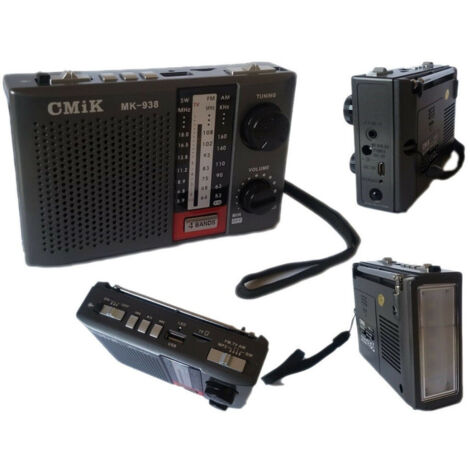 TrAdE Shop Traesio - Mini Radio Portatile Radiolina Fm Ricaricabile Lettore Mp3 Usb Microsd Cmik Mk938 -