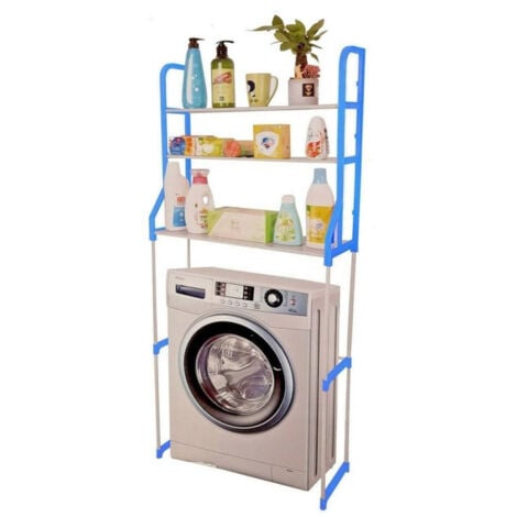 TrAdE Shop Traesio - Organizer Con 3 Mensole Scaffale Sopra Lavatrice Wc Bagno Salvaspazio -