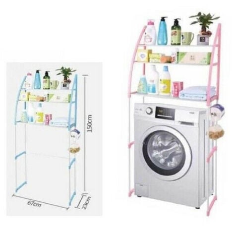 TrAdE Shop Traesio - Organizer Mensole Scaffale Sopra Lavatrice Wc Bagno Salvaspazio -
