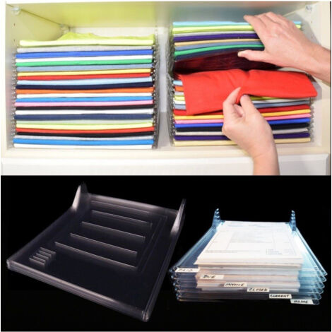 TrAdE Shop Traesio - Organizer Per Magliette Salvaspazio T-shirt Pieghevole Cabina Armadio Cassetto -