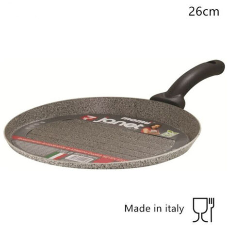 TrAdE Shop Traesio - Padella Bistecchiera Tonda Multiuso Cucina Antiaderente Antigraffio 7 Strati Da 26/30cm -    -26 cm   -