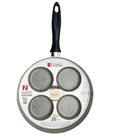 TrAdE Shop Traesio - Padella Per Pancake Con  4 Scomparti Tondi Antiaderente Antigraffio Da 28 Cm 037135m -