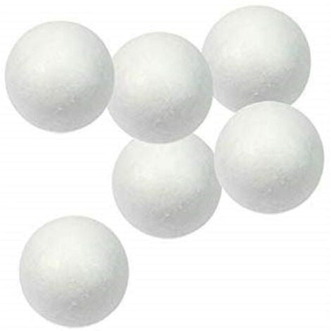 TrAdE Shop Traesio - Palla Sfera 30pz Polistirolo 2.5cm Bianca Pallina Decorazione Lavoretti Addobbi Natalizi -