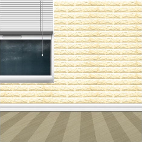 TrAdE Shop Traesio - Pannello Adesivo Per Decorazione Parete Effetto Pietra Muro 70 X 60 Cm Beige -