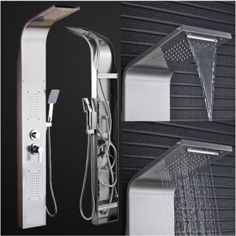 TrAdE Shop Traesio - Pannello Doccia Colonna Cascata Pioggia Ugelli Idromassaggio Soffione Doccetta -