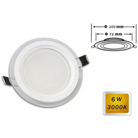 TrAdE Shop Traesio - Pannello Led Slim Incasso Bordo In Vetro Tondo 6w Luce 6500k 4000k 3000k P-75et - -Bianco Caldo      -