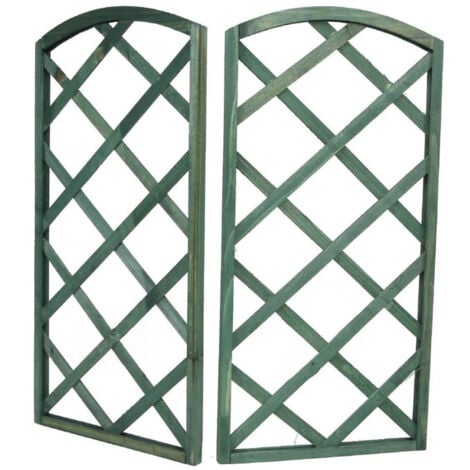 TrAdE Shop Traesio - Pannello Traliccio Recinzione In Legno Verde 60x30 Cm Rampicanti Giardino 219842 -