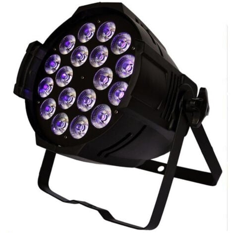 TrAdE Shop Traesio - Par Led Rgbwa Ip65 Dmx 18x18watt Uv 6 In 1 Luce Wood Party Fluo Powercon In Out -