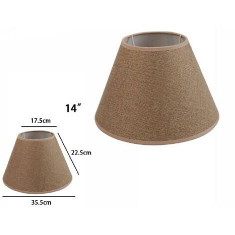 TrAdE Shop Traesio - Paralume Conico Cilindro Classico Ricambio Per Lampada E Applique In Tessuto Tnt - Marrone -14" -