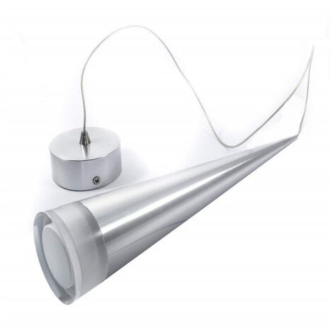 TrAdE Shop Traesio - Pendente Lampada Lampadario Conico Allungato Acciaio A Soffitto Luce Led Applique Design -