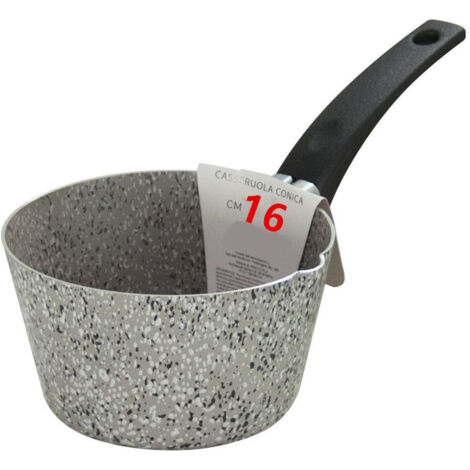 TrAdE Shop Traesio - Pentolino Casseruola Conica 12-16 Cm Rivestimento Antiaderente Antigraffio Con Manico -    -16 cm   -