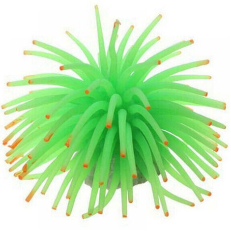 TrAdE Shop Traesio - Pianta Finta Corallo Silicone Color Verde Artificiale Per Decorazioni Acquario -