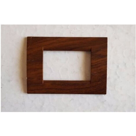 TrAdE Shop Traesio - Placca Placche Placchete Compatibili Living Light In Abs 3 4 7 Posti Colorate - Legno Scuro -3 fori -