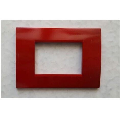 TrAdE Shop Traesio - Placca Placche Placchete Compatibili Living Light In Abs 3 4 7 Posti Colorate - Rosso -3 fori -