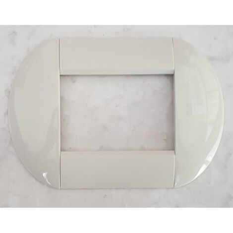 TrAdE Shop Traesio - Placca Placche Placchette Compatibili Living International Light Bombate Bticino - Bianco -3 fori -